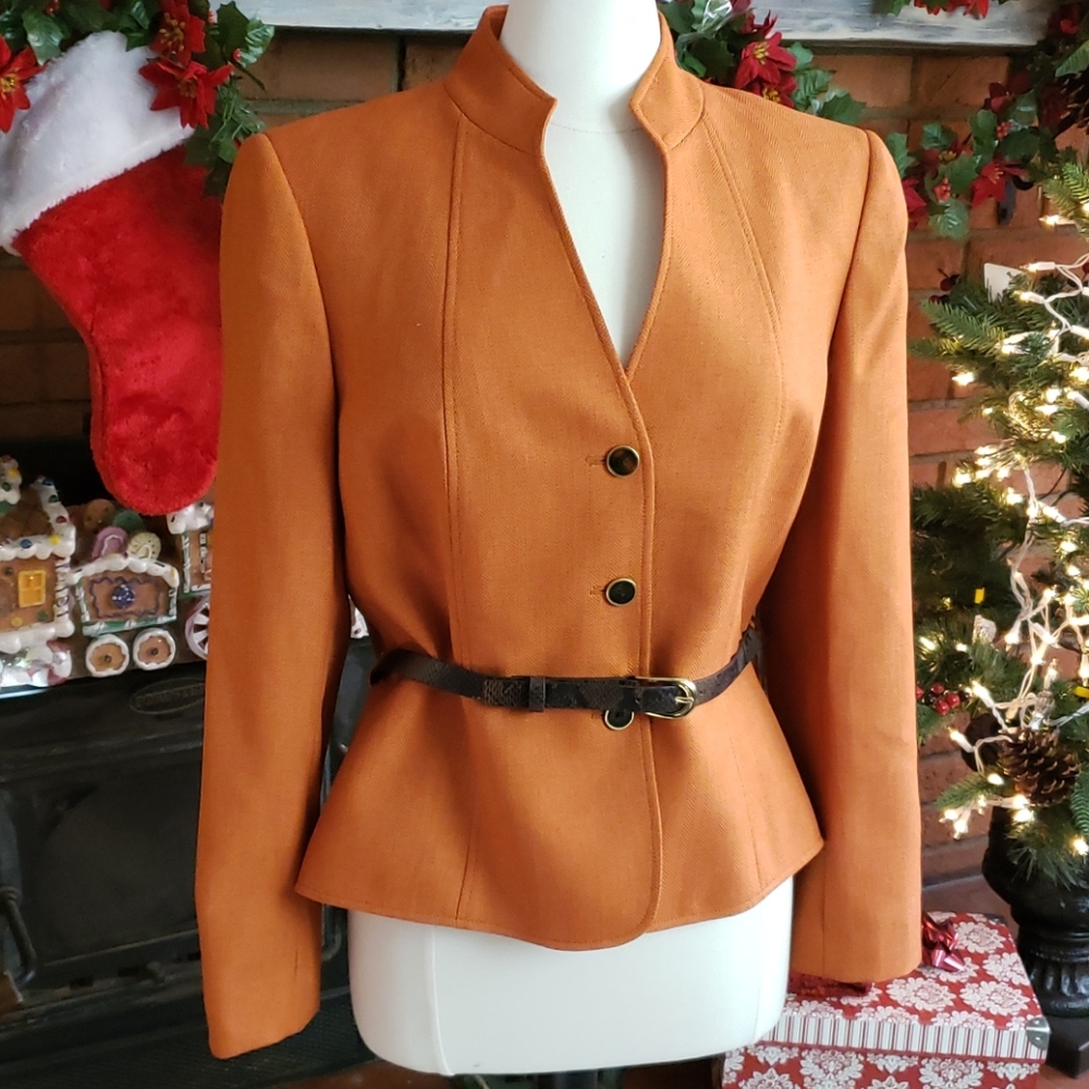 Tahari earthy orange blazer